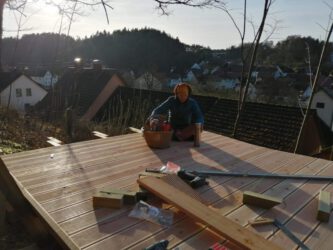 2022-02-12 Erste Mittagspause auf der Sonnenterrasse.
