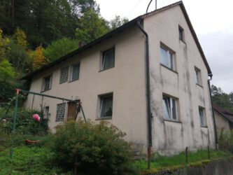 2020-09-30 Eingangs- und Frontseite. Baujahr ca. 1926. Seit ca. 8 Jahren unbewohnt. Nur ein Mader hat sich hier häuslich niedergelassen.